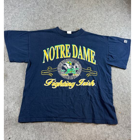 LOGO 7 Other - VINTAGE 90s NCAA Notre Dame Fighting Irish Shirt Mens XL Blue Sports Collegiate